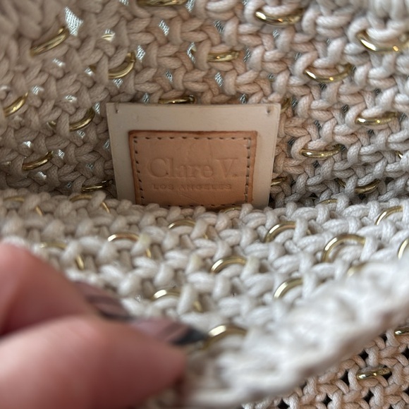 Clare V. Off white woven shoulder bag with strap. Summer 2023 - Picture 4 of 5